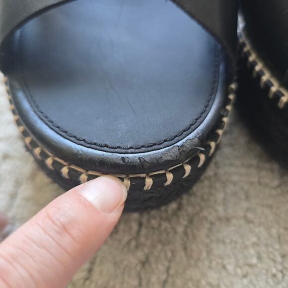 Fitflop Eloise Crossover Strap Espadrille Platform Sandal Size 8 Black Wedge - Picture 4 of 8